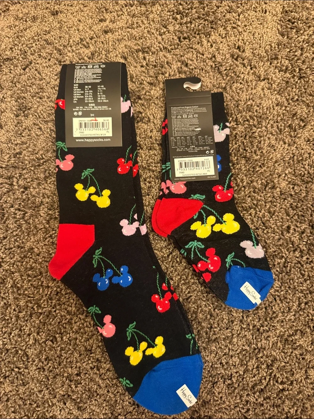 New Happy Socks x Disney cherry mickey mommy and me socks